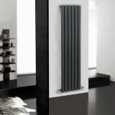 Ember Anthracite Single 6 Panel Vertical Radiator,  1600x360mm 